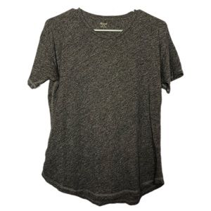 Madewell Rounded Hem Grey Tee Shirt